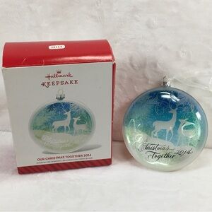 Hallmark Keepsake 2014 Glass Ornament Our Christmas Together Glitter Holiday